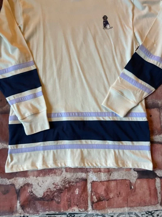 VS PINK Campus Tee Extra Small Oversized Victoria’s Secret Cream Dog Logo MWT - Picture 3 of 16